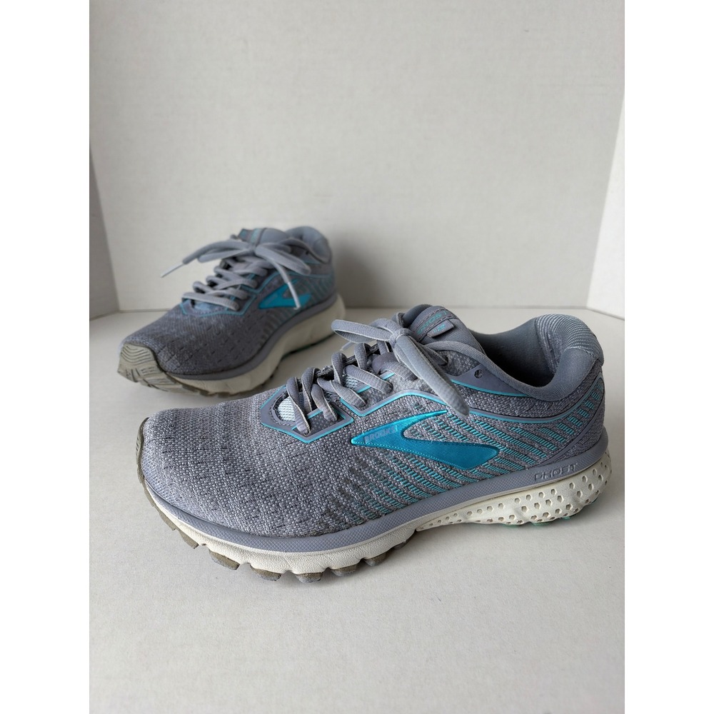 Brooks Ghost 12 Womens Running Shoes Grey Teal 1203051B403 Size 6.5 Medium‎ B